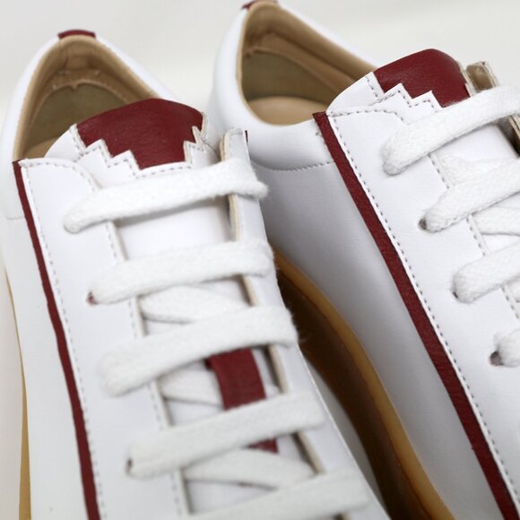 Sylven New York Mel Apple Leather Sneaker - White and Red Size 36 (US 6) - Picture 4 of 6